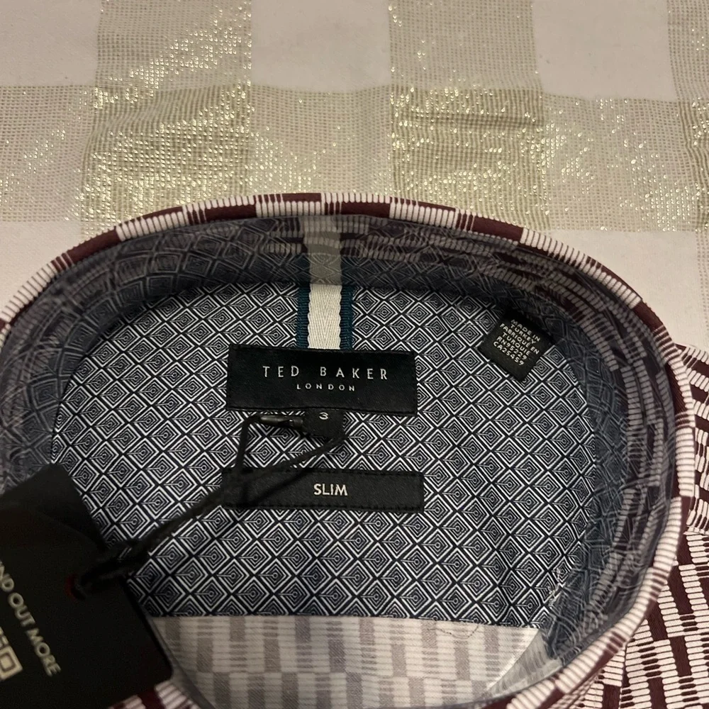 Ted Baker Men's Patterned Shirt - Black and White - Picture 5 of 7